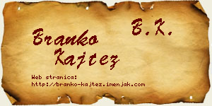 Branko Kajtez vizit kartica